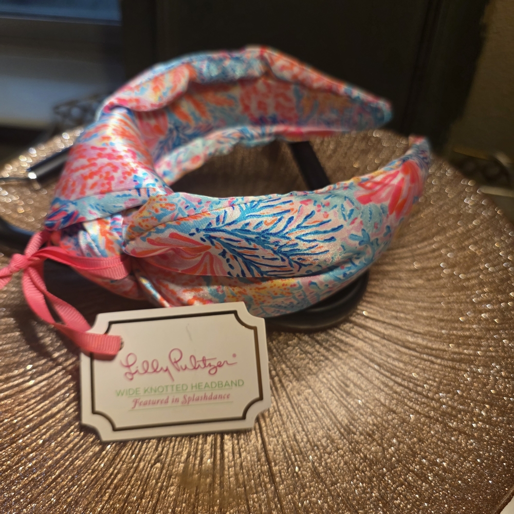 Lilly Pulitzer Knotted Headband - Pink and Blue Splash